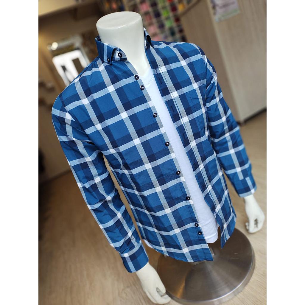Camisa de cuadros azul on sale