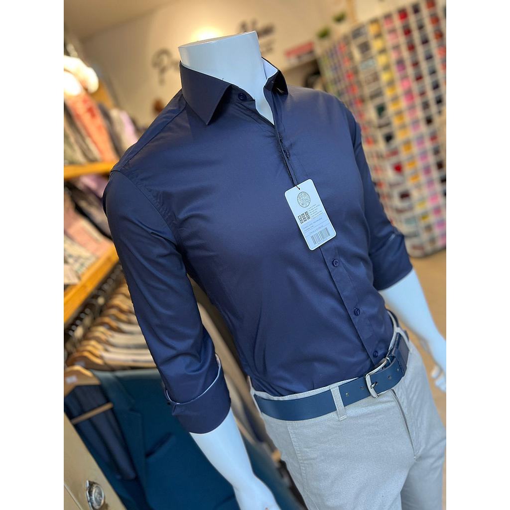 CAMISA AZUL OSCURA SEMI CASUAL
