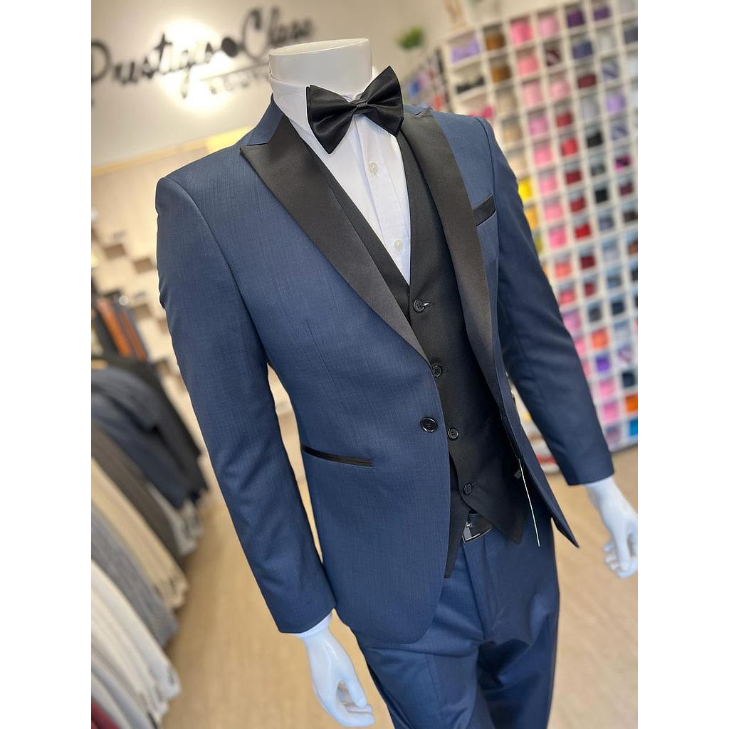 TRAJE AZUL TURQUI SMOKING