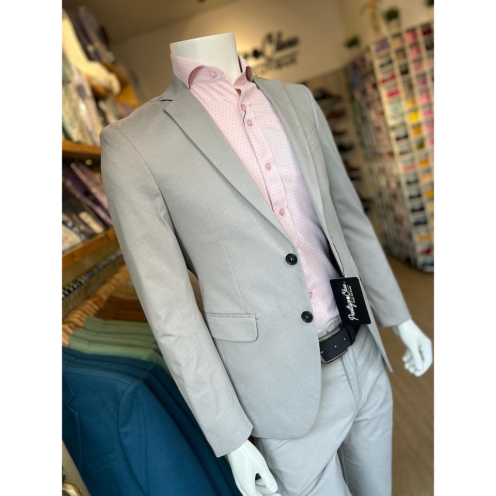 BLAZER GRIS CLARO TEXTURIZADO