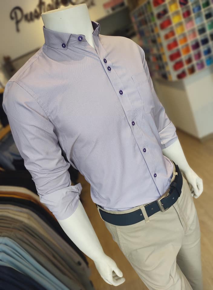 CAMISA A RAYAS LILA CASUAL