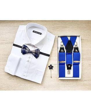 CAMISA SOLO FONDO BLANCA FORMAL DE MANCUERNAS