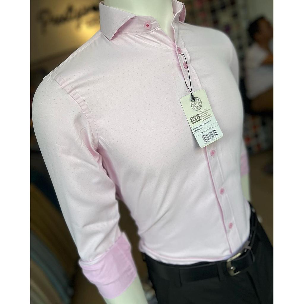 CAMISA SOLO FONDO ROSA FORMAL 