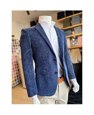 BLAZER EN PANA AZUL OSCURO