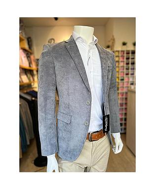 BLAZER EN PANA GRIS CLARO